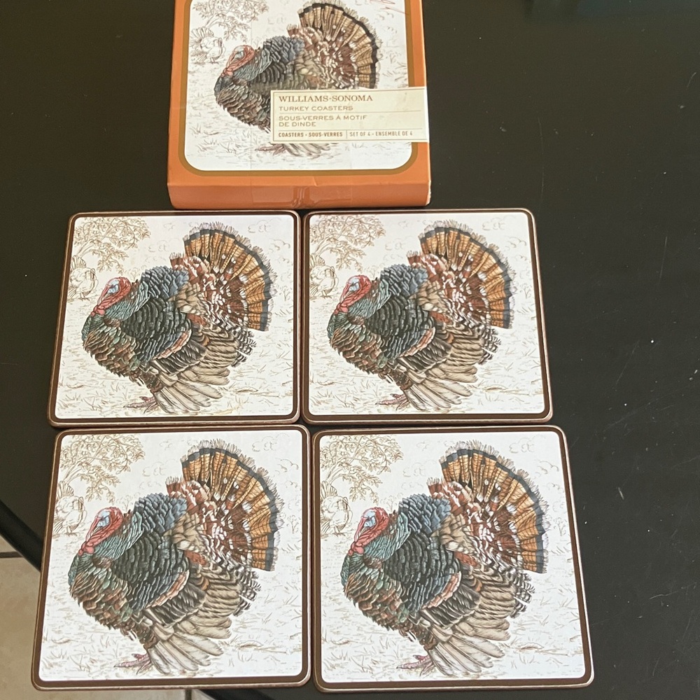 Williams Sonoma Multicolor Turkey Coasters - Picture 3 of 5